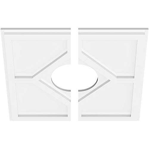 Ekena Millwork CMP20EY2-06000 Embry Architectural Grade PVC Contemporary, Two Piece Urethane Ceiling Medallions 20"OD x 6"ID x 7"C x 1"P by Ekena Millwork - Image 2