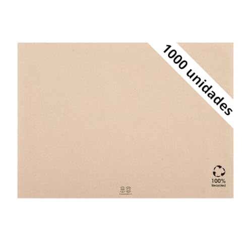 PRIETO LARREY - Pack 1000 Manteles Individuales de Papel Reciclado - Mantelines Reciclados - Ideal para Servicio a la Mesa - 30 x 40 cm (1000, Kraft)