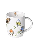 Spülmaschinen geeignet Ambiente Teetasse Kaffeetasse Becher Mug Henkelbecher 0,2 l Vogelarten Vögel Fine Bone China Porzellan