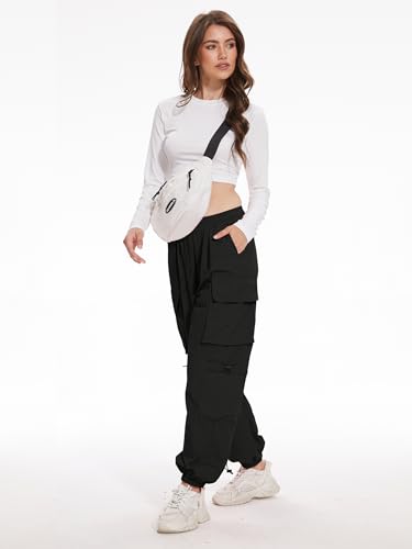 YINGWIN Cargohose Damen Jogginghose Baggy Schnelltrocken Wasserdicht Softshellhose OutdoorHosen Trekkinghose Streetwear Leichter Wanderhose
