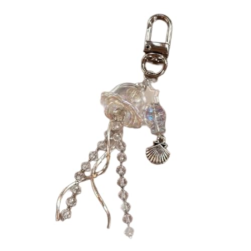 Handmade Beaded Keyring Jellyfish Star Phone Lanyard Keychain Pendant Jewelry