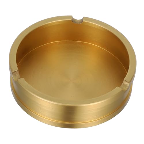 WRITWAA Cenicero De Mesa Decorativo Cenicero Vintage De Latón Pulido Hogar Oficina Patio Jardín Contenedor De Colillas para Decoración De Interiores