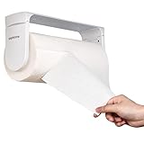 simpletome ONE Hand Tear Paper Towel Holder Under Cabinet Adhesive or Drilling Installation Aluminum