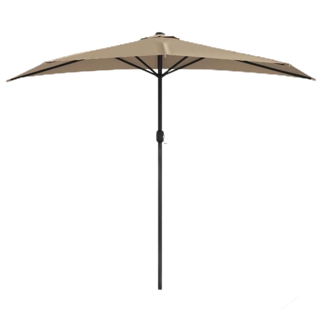Ombrellone semicircolare da balcone, 300 x 155 cm, elegante ombrellone con manovella e asta in alluminio, per balcone, terrazza e giardino, salvaspazio, rosso bordeaux