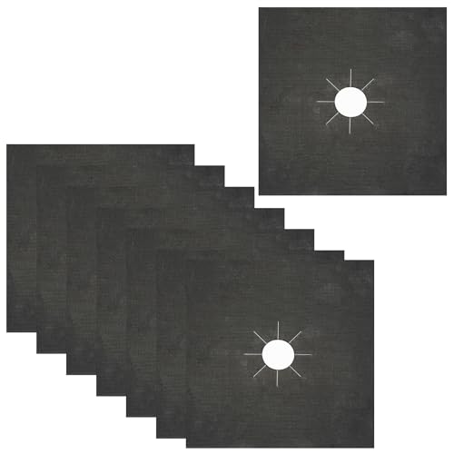Gas Hob Protector Mat 8PCS Double Side Universal Anti-Stain Heat Resistant Non-Stick Reusable Washable Removable Gas Covers for Cleaning Kitchen Electric Induction Cookers Stove Burner Countertop