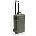 Waterproof Protective Hard Case, 14 x 9.3 x 22 Inch Portable Rolling Case with Pre-Cut Foam and Wheels, Protective Hard Travel Box for Camera Equipment, Lense, Computer, Electronic, Tool (Green)