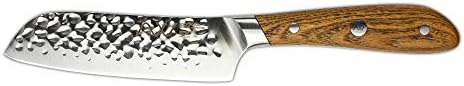 Rockingham Forge RF-1744 Ashwood Series 5 Santoku Knife with Ice Hardened Vanadium Steel Blades, Heat-Treated Natural Handles