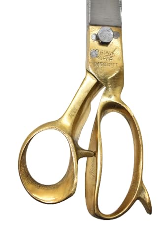 Image of HUNNY- BUNCH Crown Premium Sturdy Sharp Stainless Steel Scissor with Heavy Brass Handle for Tailoring Clothes and Fabric (12 INCH) with Free 50 cm of Muslin /Markin Fabric for Home Use.