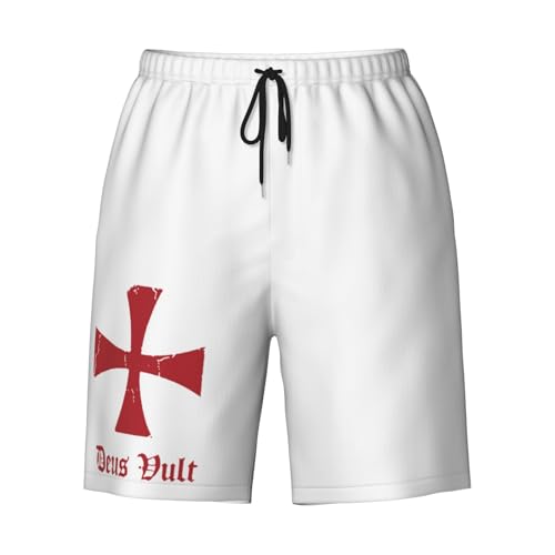 Deus Vult Knights Templar Cross Mens Swim Trunks Quick Dry Board Shorts 7" - Hawaii Beach Swimwear4
