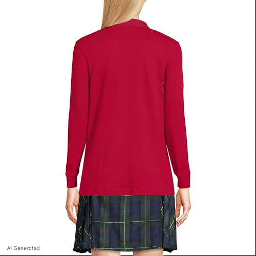 Image of Lands' End School Uniform Kids Long Sleeve Interlock Polo Shirt