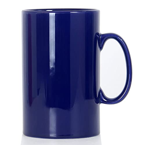 Smilatte M018 - Taza de café de cerámica extra grande, diseño de jefe de porcelana clásica con asa para oficina y hogar, color azul Cover