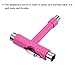 PATIKIL All-in-One Skate Tool, Multi-Function Portable Skateboard Tool T Tool Wrench with L-Type Cross Head Screwdriver for Roller Skate, Pink