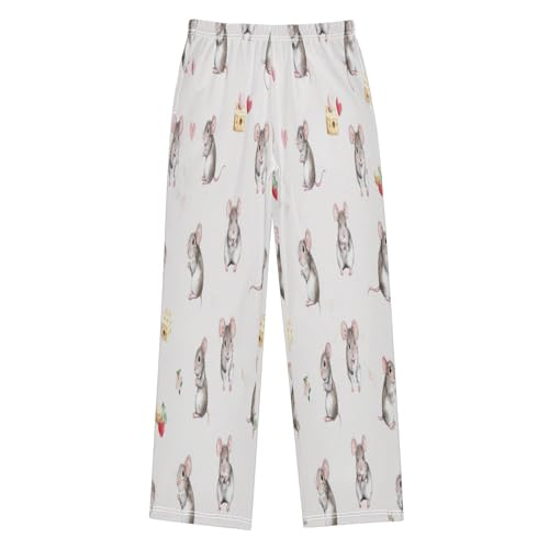 Adorable Mice Sweet Cake Pajama Pants Soft PJ Bottoms Lounge Pants for Sleepwear Sport Size 6–14 Years