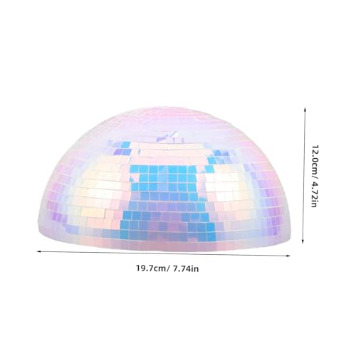Bola espejada de medio globo INOOMP para decoración disco, 8 pulgadas, reflectante, de espuma y plástico, durabilidad excepcional, decoración versátil miniatura 2