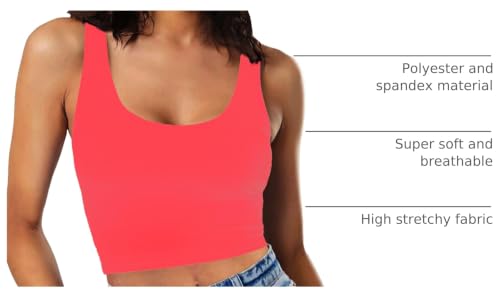 Image of Women's Sexy Sleeveless Crop Tops Double Layer Scoop Neck Cropped Tank Top