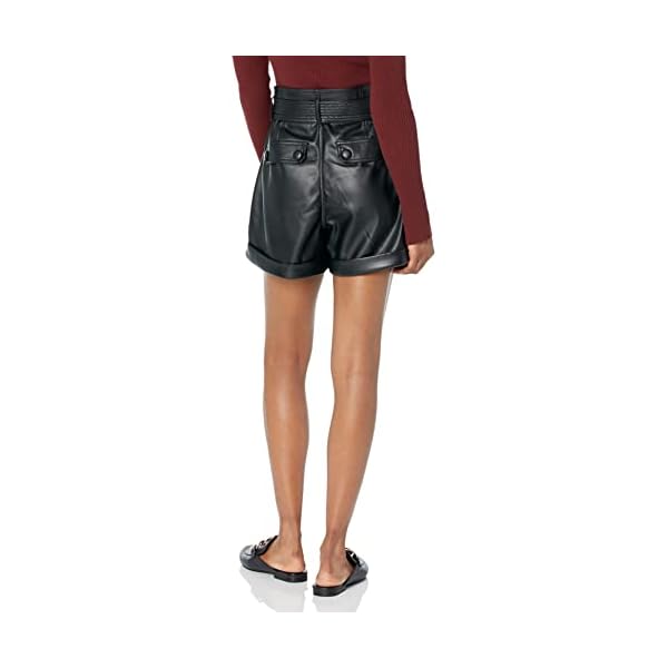 [BLANKNYC] Womens Luxury Clothing Vegan Leather Self Tie Paperbag Short, Comfortable & Stylish - Image 3