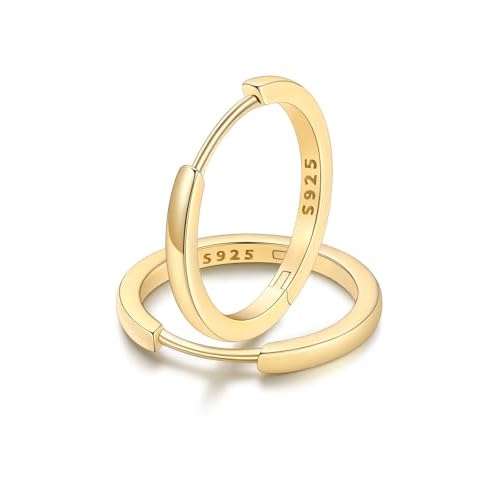 FaithHeart Sterling Silver Hoop Earrings for Women, Hypoallergenic Huggie Hoop Earrings Lightweight Small Cartilage Earrings Hoop Earring Dainty Everyday Earrings 6/8/10/12/14/15/16/18/20mm