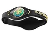 Power Balance Silicone Wristband Black with Yellow - LARGE