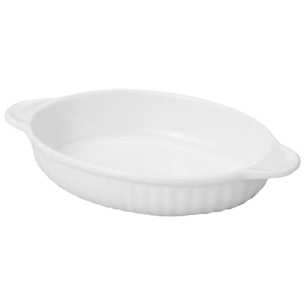Teglia da Forno in Ceramica, teglia Ovale da 8 Pollici con Doppi Manici, casseruola, padelle per Lasagne, Forno, pentole, zuppe Basse, per Cucina, Dessert, Insalata, Torte, Bianco