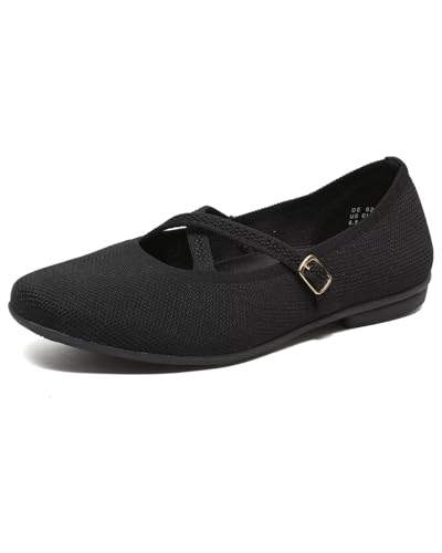 Women's Mary Jane Flats Shoes Ballet Flats with Buckle Strap Soft Work Dress Ballerina Walking Shoes2