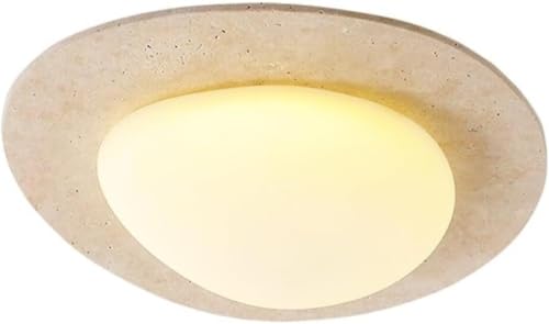 LYOUAE Lámpara Techo Mármol Travertino Amarillo Estilo Granja Mid Century