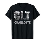 CLT Airport Code City of Charlotte NC Skyline Art Gift T-Shirt