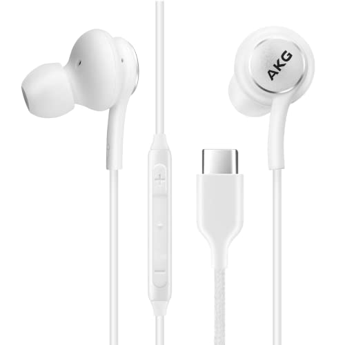 UrbanX OEM 2021 Type-C Stereo Headphones for Microsoft Surface Duo 2 Braided Cable - with Microphone - White - USB-C Connector (US Version)