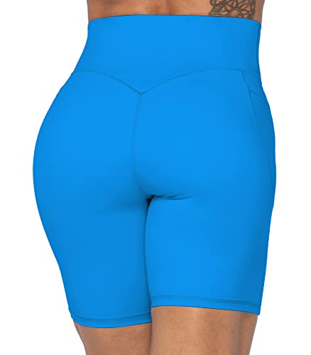 Image of Sunzel No Front Seam Biker Shorts for Women with Pockets, Yoga Workout Gym Bike Shorts with Tummy Control | 3, 5 Or 8-Inch Inseam, High Waisted, No Front Seam, Side Pockets, Buttery Soft, Compression Fit, Squat Proof, Tummy Control