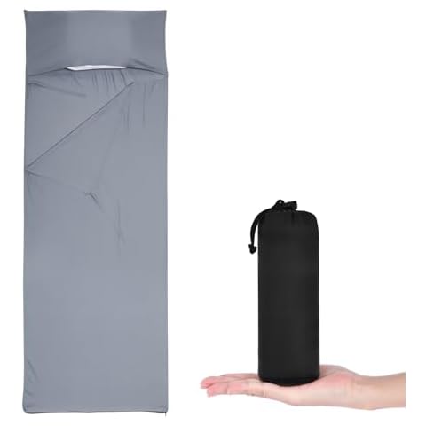 TOMSHOO Ultralight Sleeping Bag Liner with Pillow Pocket Cover