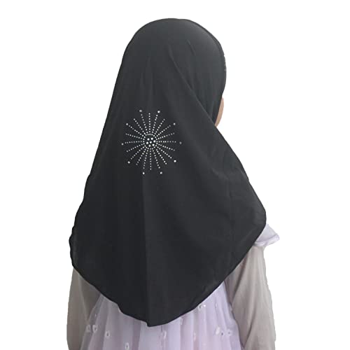 Girls Kids Muslim Hijab Islamic Scarf Shawls Simple Style about 45cm for 2 to 6 years old Girls