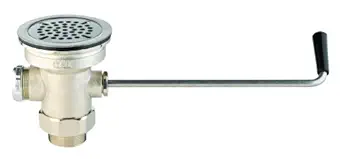 T&S Brass B-3950-SB Waste Drain Valve, Twist Handle, 3-1/2-Inch X 2-Inch and 1-1/2-Inch Adapter and Removable Strainer Basket