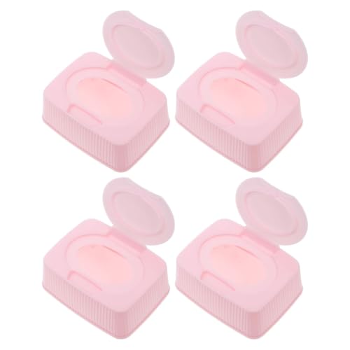 Beatifufu 4pcs Disposable Facial Towel Storage Box Tissue Box Baby Wipe Container Disposable Wipes Container Laundry Box for Nursery Bathroom Travel