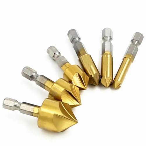Juego de brocas avellanadoras 6 piezas con recubrimiento de titanio miniatura 1