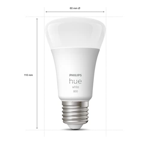 Philips Hue White E27 LED Leuchte 1-er Pack (806 lm), dimmbare LED Lampe für das Hue Lichtsystem mit warmweißem Licht… – Ansicht 2