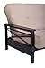 DHP Nadine Metal Futon Frame with Espresso Wood Armrests, Full Size, Mattress Not Included