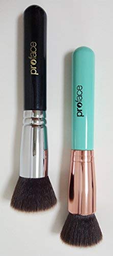 Flat Top Kabuki Foundation Brush For Face Makeup - Perfect For Blending Liquid,Cream & Mineral Cosmetics Or Translucent Powder - Premium Quality Bristles!(Black) #TOP7