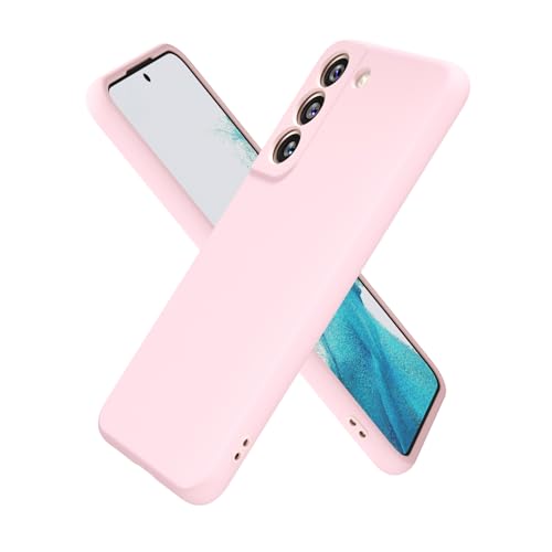 oakxco for Samsung Galaxy S22 Case Silicone, Ultra Slim Thin Phone Case for Women Girls, Plain Solid Color Minimalist Aesthetic Cute Girly Design, Soft Rubber Gel TPU with Camera Cover, Light Pink