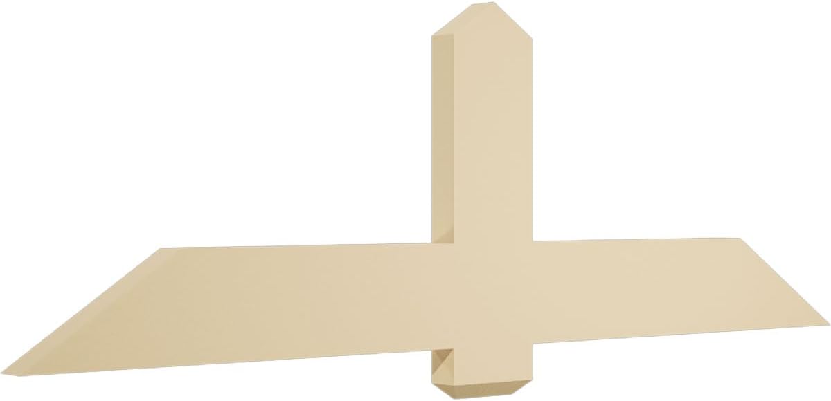 60"W x 20"H x 2"D x 6"F, 8/12 Pitch, Eugene Signature Urethane Gable Bracket, Primed Tan