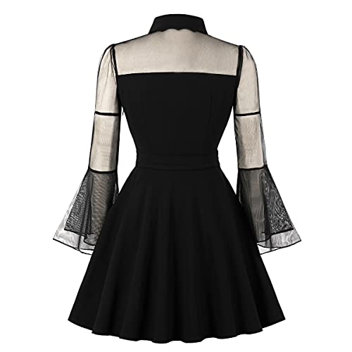 Image of Women's Vintage Polka Dot 1950s Audrey Retro Rockabilly Prom Dress 50's 60's A-Line Cocktail Party Swing Dress
