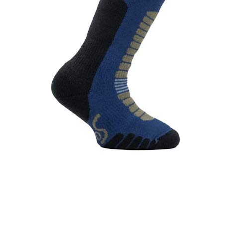 Eurosock Snow Base Junior Ski Socks, X-Small, Gray/Green