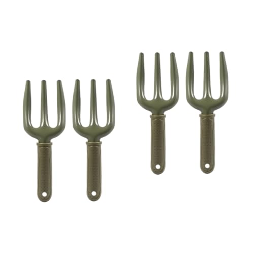 BAZEITFLOW 2 Series Tenedores De Jardinería De Metal Resistentes Y Antióxido Rastrillo Pequeño Ergonómico Para Plantar Deshierbar Y Airear Suelo Macetas Flores Y Verduras 2 Piezas X 2