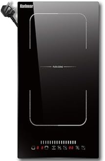 Karinear Plug in Induction Hob with Flex Zone 13Amp 2800W 2 Ring Electric Hob 30cm with 99 Min Timer Safe Lock Black 13AMP