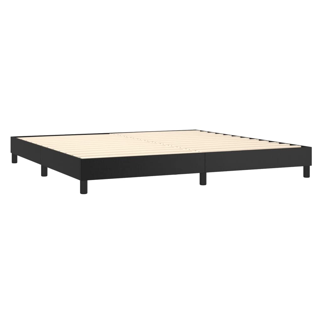 Kunstleder verstellbares Kopfteil Boxspringbett 200x200 cm Schwarz