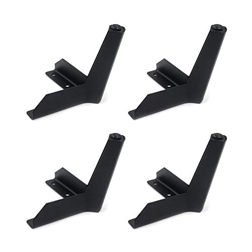 Image of JGS Iron Legs for Table Set of 4 for Furniture Riser Desk Heavy Duty Table Legs Workstation Table Height Extender Metal Legs for Wooden Cabinet & Coffee Table Stand(12 cm, Black)