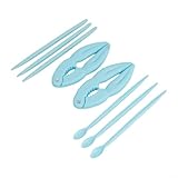 MoSundi Kit de herramientas y galletas multicolor con patas de cangrejo, abridor eficiente de concha con púas y cucharas para langosta y nueces, fácil de limpiar, rosa (azul)