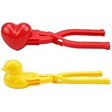 Odoukey 2 unids/Set Molde de arroz para niños de Calidad alimentaria PP Antideslizante corazón y Pato Molde Conveniente de ladrillo de Arena para Hacer Bolas de Nieve de Sushi