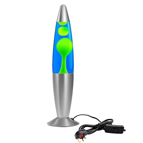 Bonlux Classic Lamp 13.5 inch Motion Relaxing Liquid Motion Lamps, Retro Decorative Illumination,Green/Blue Lamps for Kids Adults