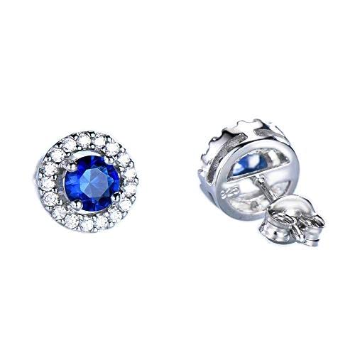 TTDGYYXW Pendientes de Zafiro de imitación para Mujer, aretes Puros sólidos, joyería de Boda