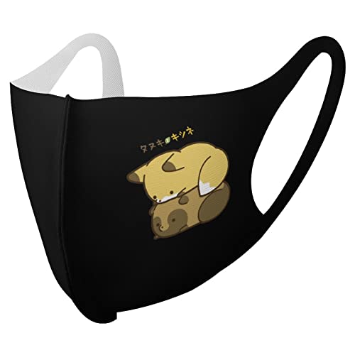 マスク 布マスク タヌキとキツネ 蒸れない 涼しめ ポリエステルマスク 夏用 立体 大人用 屋内の場合 通気性 快適 防風マスク 洗える キャラクター グッズ おしゃれ かわいい 男女兼用