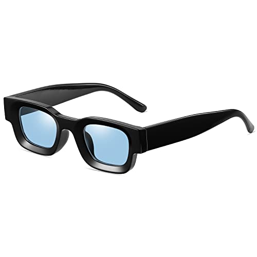 Image of EYLRIM Thick Square Frame Sunglasses for Women Men Chunky Rectangle Polarized Sunglasses UV400 Protection